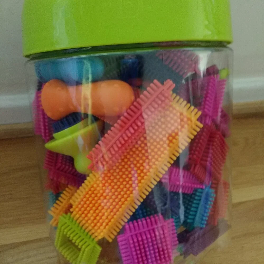 BYOU JUST B. Bristle Building block Stackadoos with case like New